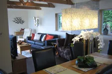 Open-plan sitting and dining area